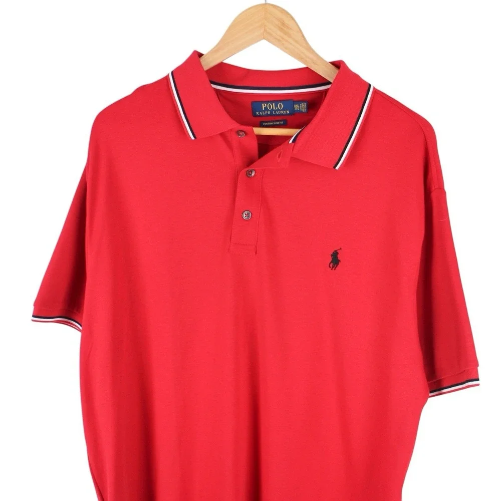 Polo Ralph Lauren Red Custom Slim Fit Polo Shirt  Men's Size XXL